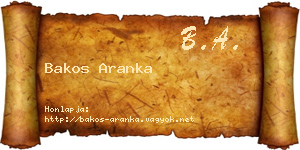Bakos Aranka névjegykártya