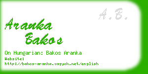 aranka bakos business card